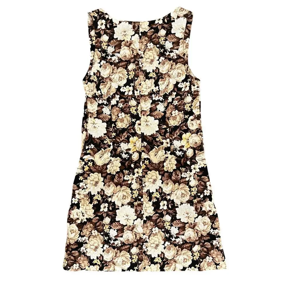 Abercrombie & Fitch Floral Wide Strap Square Neck Linen Mini Dress Size Small T - Picture 4 of 7
